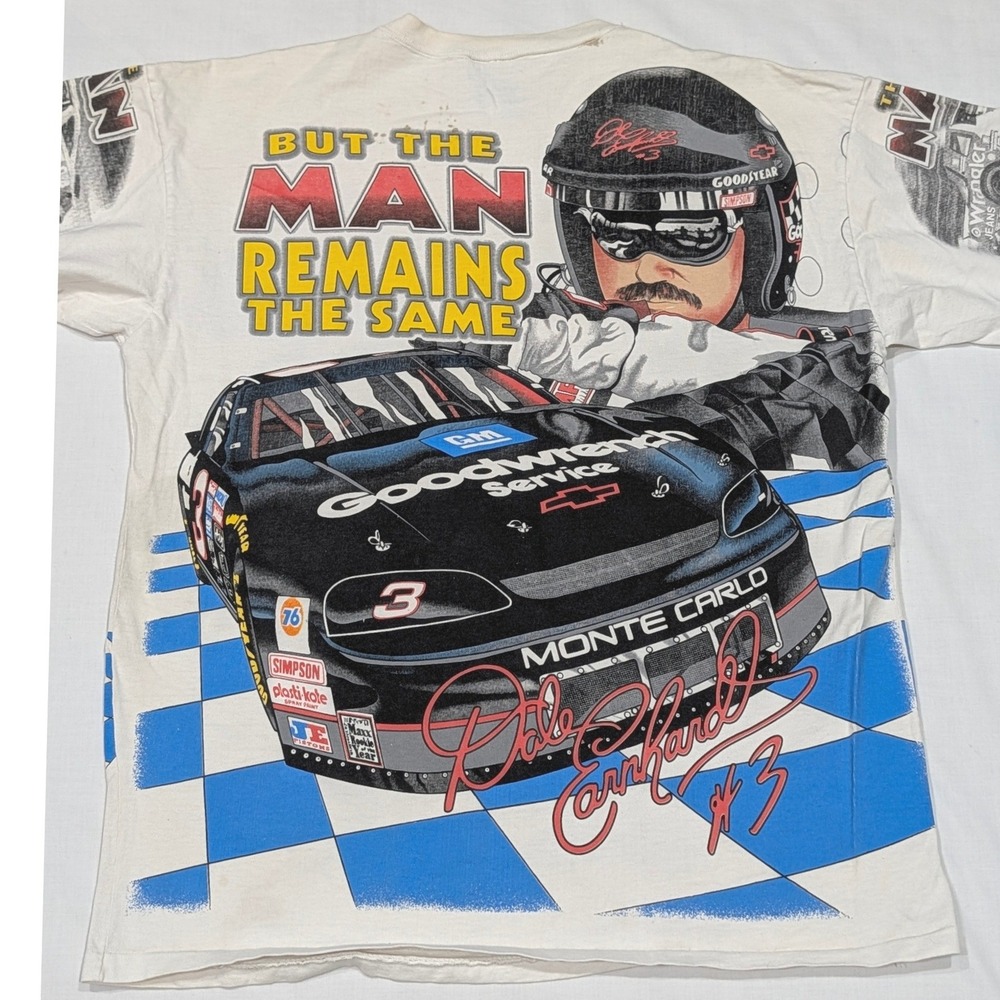 Vintage Chase Raceware Dale Earnhardt All Over Print T-Shirt Mens XL NASCAR USA